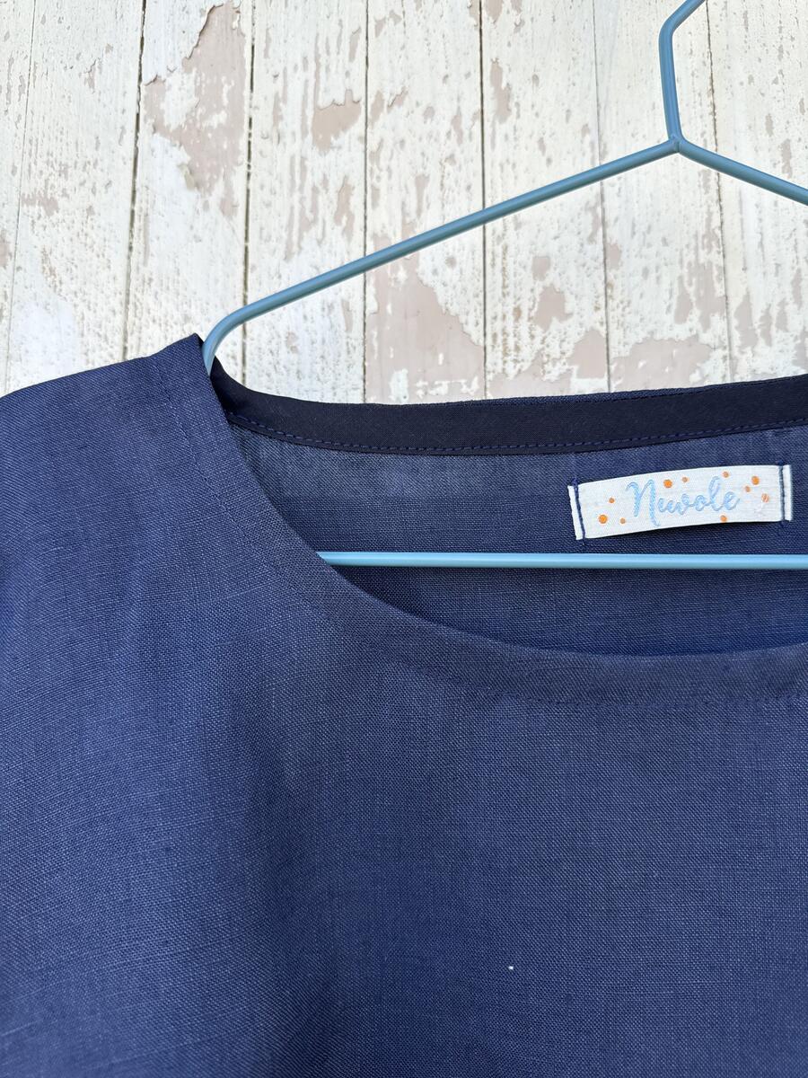 Camicia blu scuro in lino
