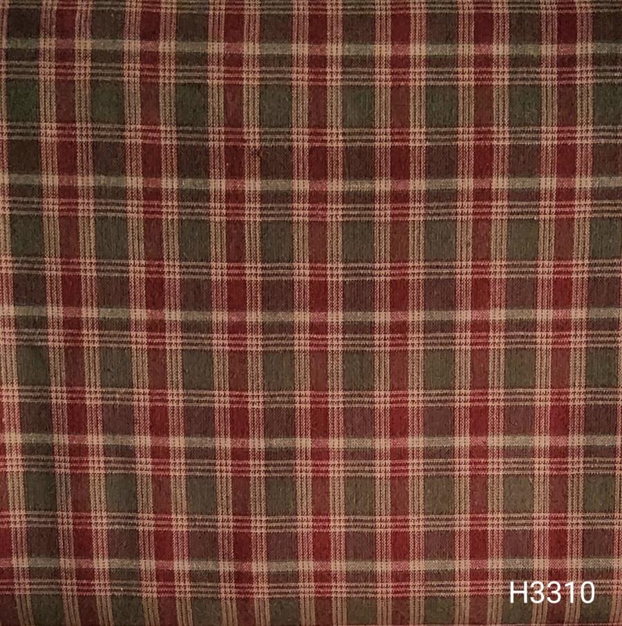 H3310- tessuto tinto in filo taglio 25x110 cm bordeaux/verde