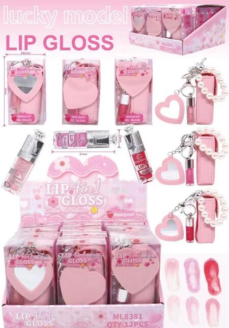 LUCKY MODEL LIP GLOSS 4 IN 1 [Kit da 12 pezzi]