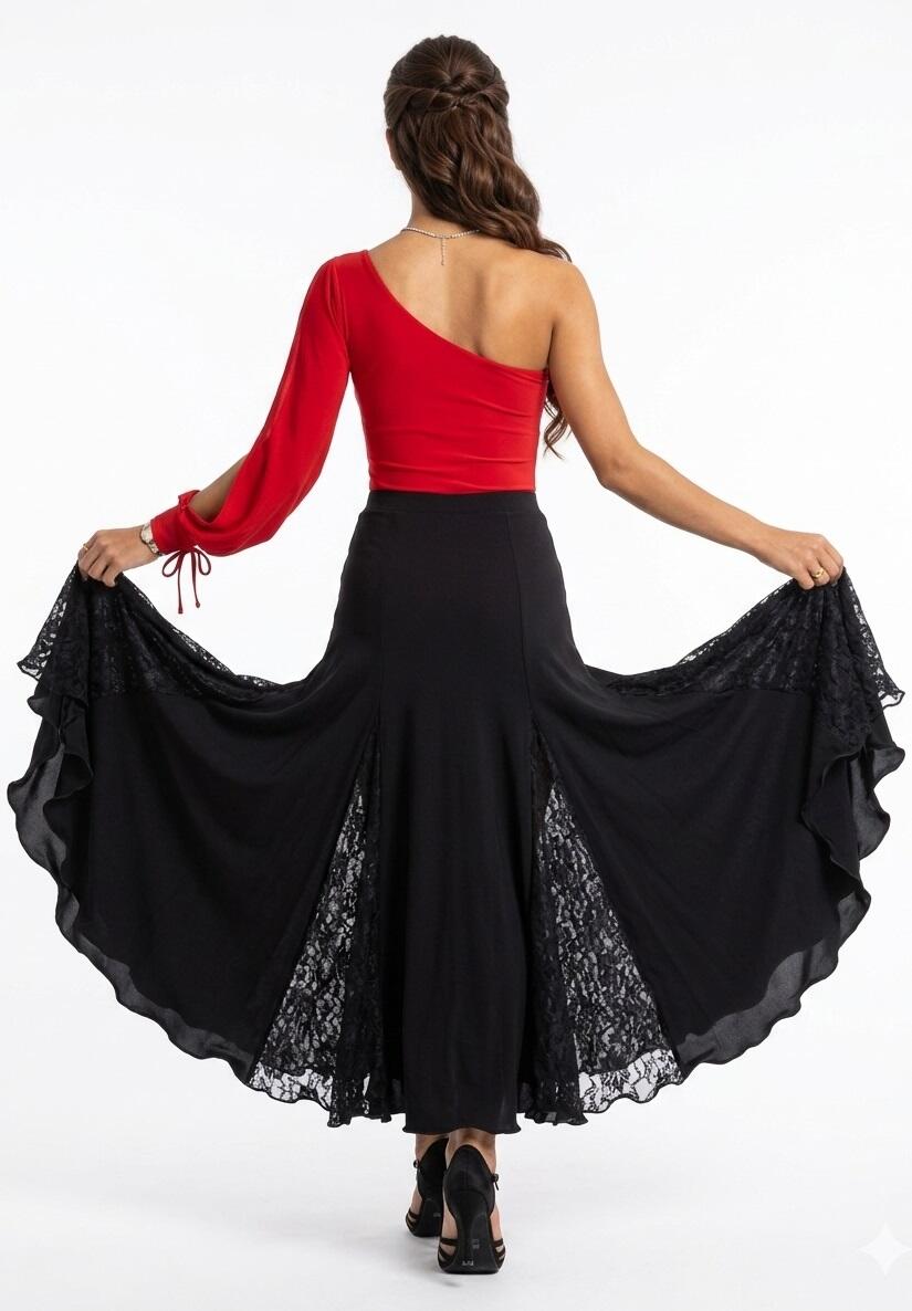 Gonna da Ballo in genere liscio standard o allenamento con pizzo 2-0008