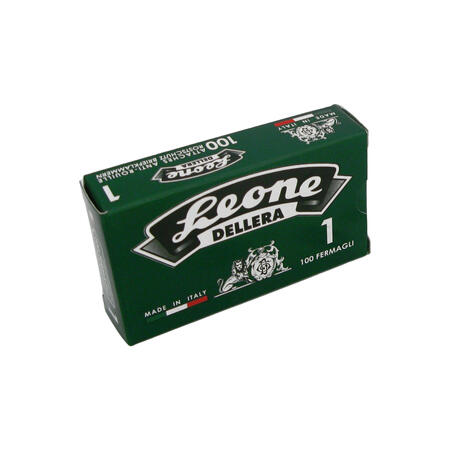 SCATOLA 100 FERMAGLI N.1 MM 20 ZINCATI ANTIRUGGINE LEONE - conf. 10 pz