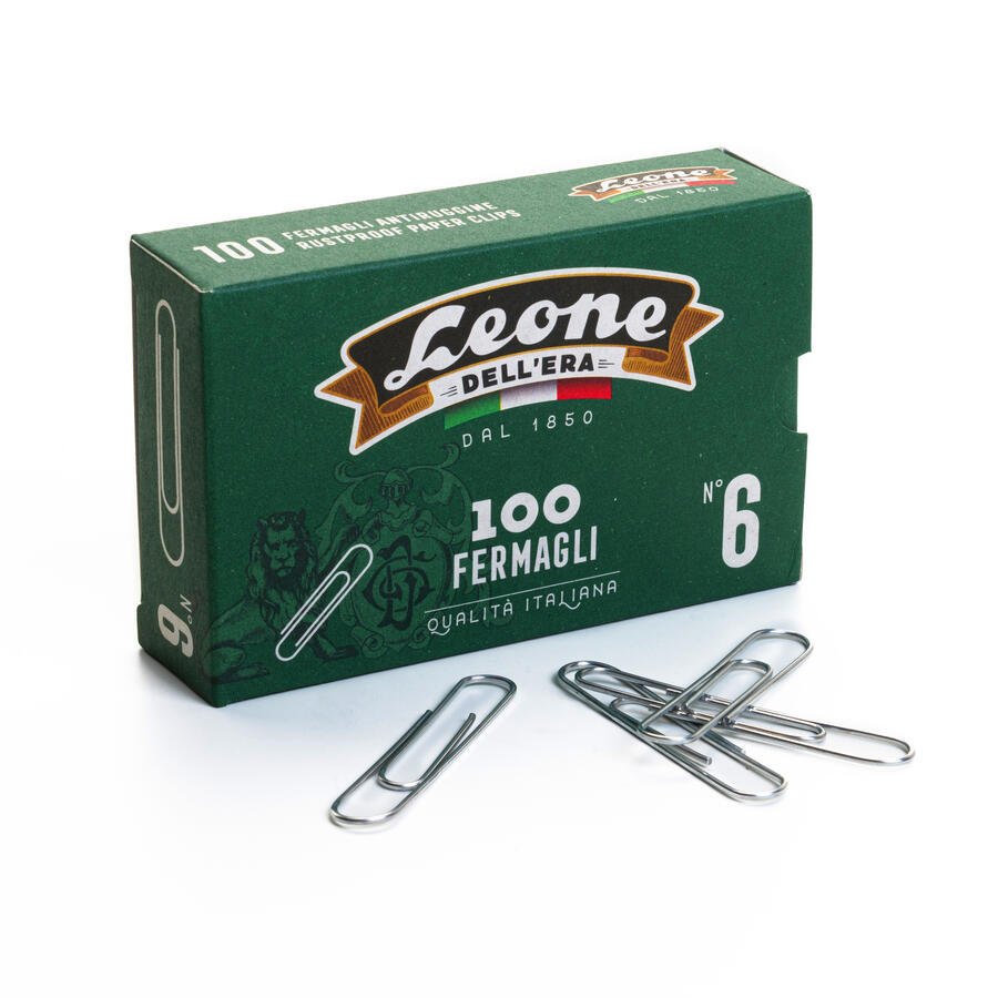 SCATOLA 100 FERMAGLI N.6 MM 58 ZINCATI ANTIRUGGINE LEONE - conf. 10 pz