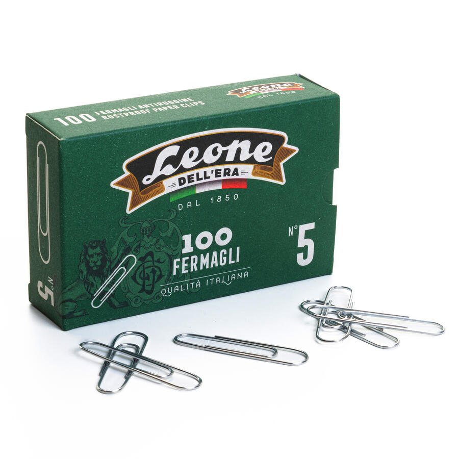 SCATOLA 100 FERMAGLI N.5 MM 49 ZINCATI ANTIRUGGINE LEONE - conf. 10 pz