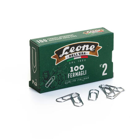 SCATOLA 100 FERMAGLI N.2 MM26 ZINCATI ANTIRUGGINE LEONE - conf. 10 pz