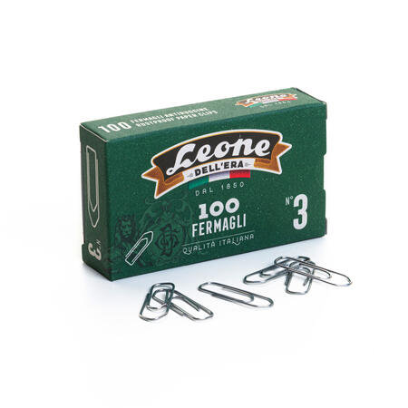 SCATOLA 100 FERMAGLI N.3 MM 28 ZINCATI ANTIRUGGINE LEONE - conf. 10 pz
