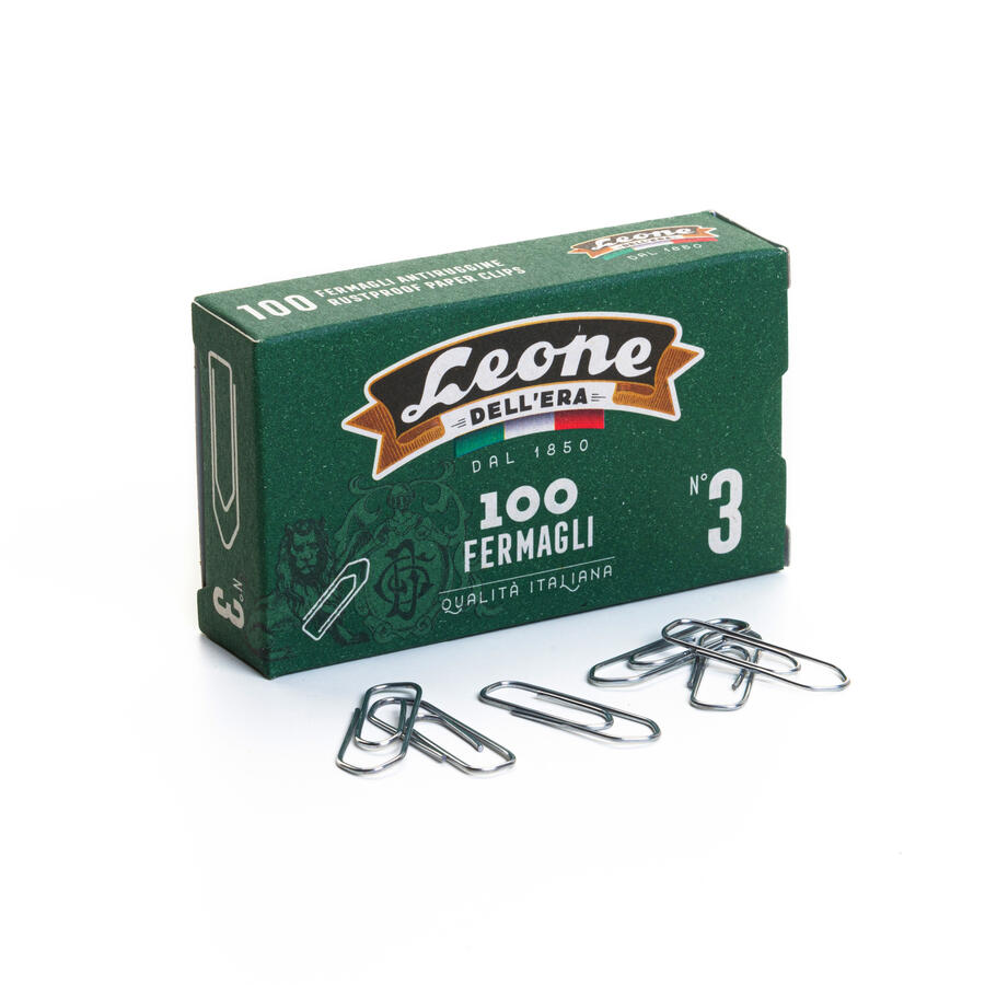 SCATOLA 100 FERMAGLI N.3 MM 28 ZINCATI ANTIRUGGINE LEONE - conf. 10 pz