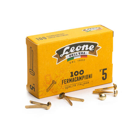 SCATOLA 100 FERMACAMPIONI N. 5 LUNGHEZZA 25MM OTTONATI ASTRA - conf. 10 pz