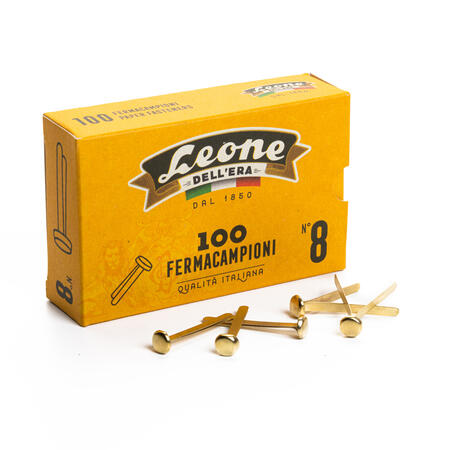 SCATOLA 100 FERMACAMPIONI N. 8 LUNGHEZZA 38 MM OTTONATI ASTRA - conf. 10 pz