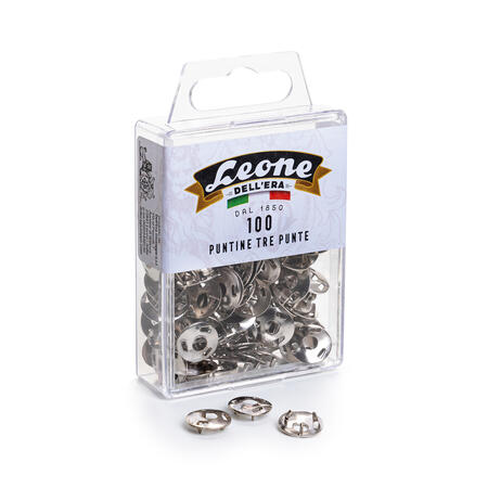 Puntine a 3 Punte Temperate e Nichelate LEONE - conf. 100 pz