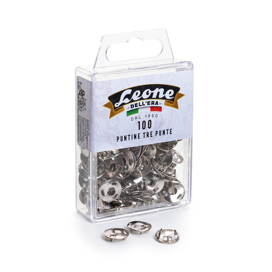 Puntine a 3 Punte Temperate e Nichelate LEONE - conf. 100 pz