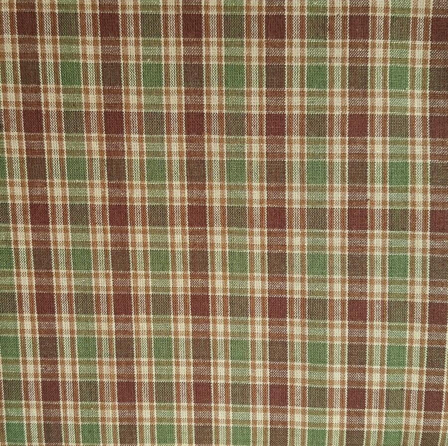 H105- tessuto tinto in filo taglio 25x110 cm marrone/verde