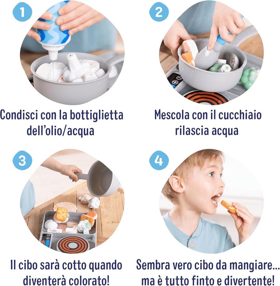 Melissa & Doug Set Water WOW! Piano Cottura - Fornello Giocattolo Cuoci e Mescola, Gioco Educativo con Cibo che Cambia Colore con l'Acqua, Regalo per Bambini e Bambine, 3+ Anni