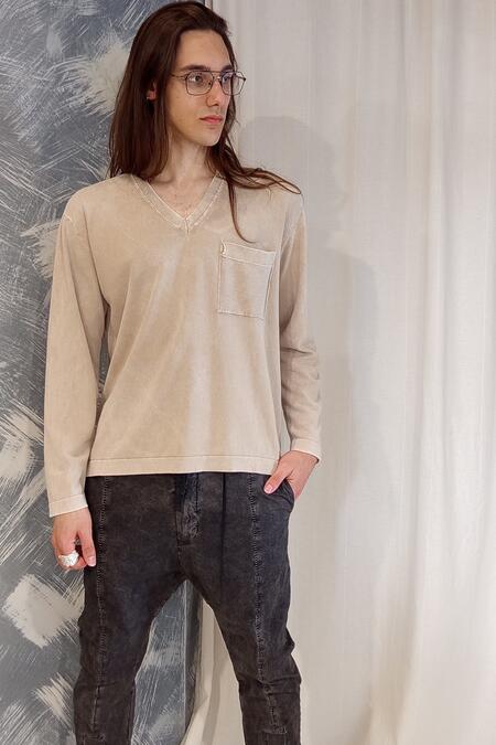 Atomo Factory - Maglia scollo V beige
