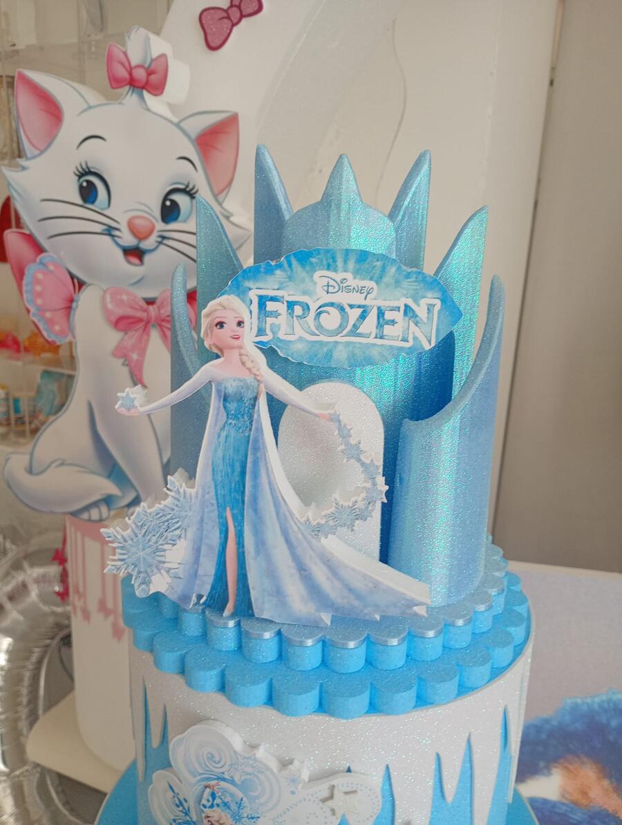 Principessa Elsa topper castello 3d Frozen