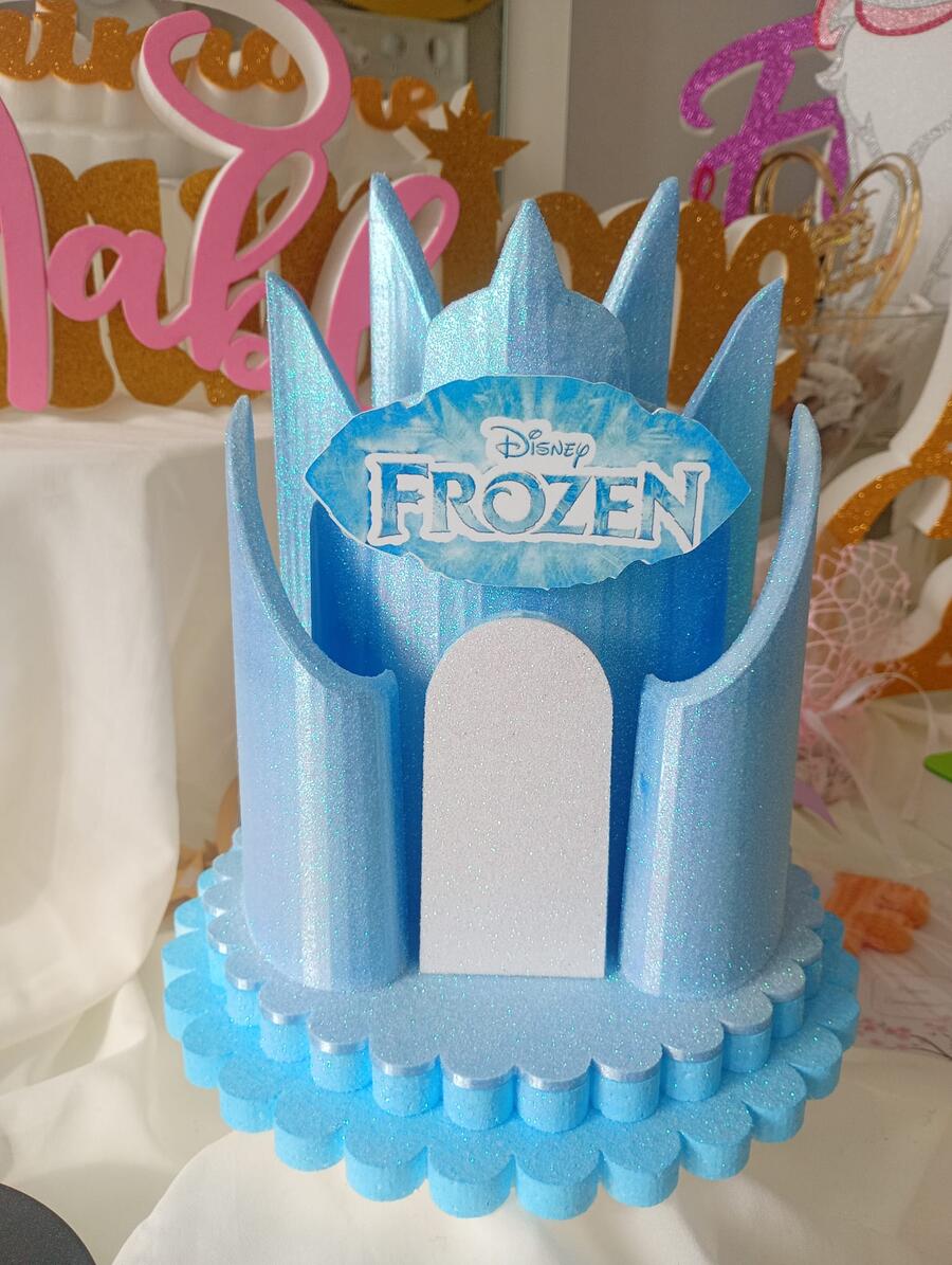 Principessa Elsa topper castello 3d Frozen