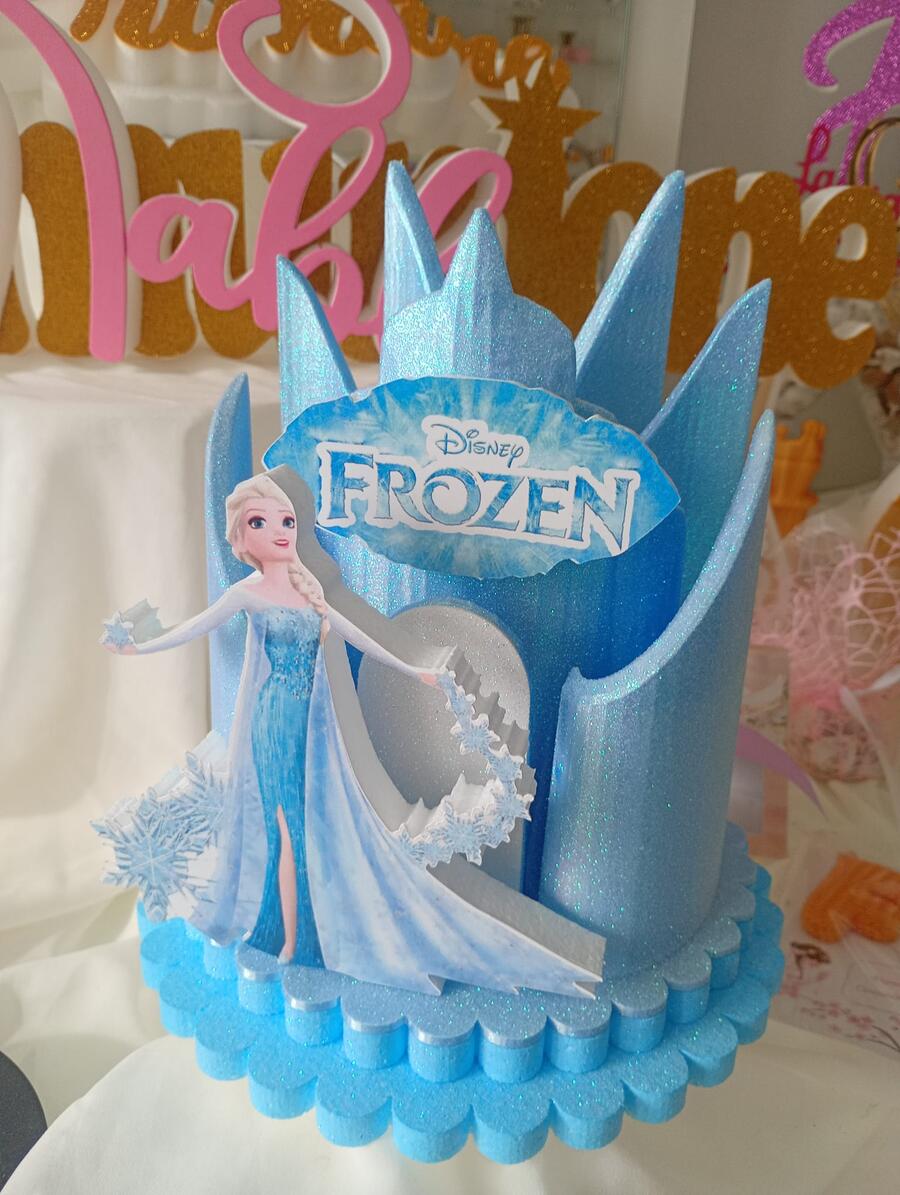 Principessa Elsa topper castello 3d Frozen