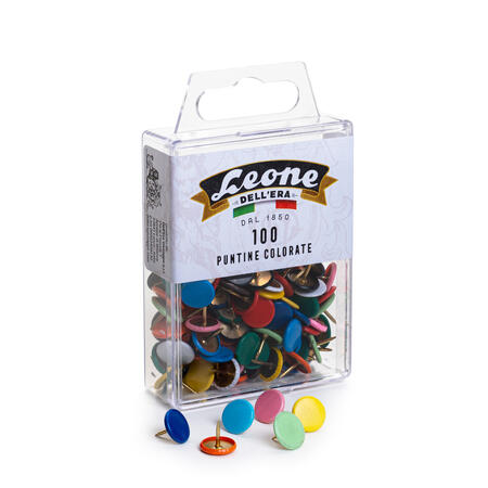 Puntine da disegno colorate assortite LEONE 100 pz