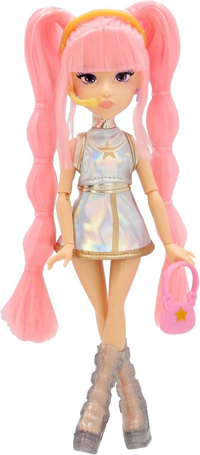 K-POP IDOL Bambola Yuni Bambole alla moda Stile K-Pop Moonlight, capelli rosa intrecciati. 3 accessori per creare outfit Età 3+