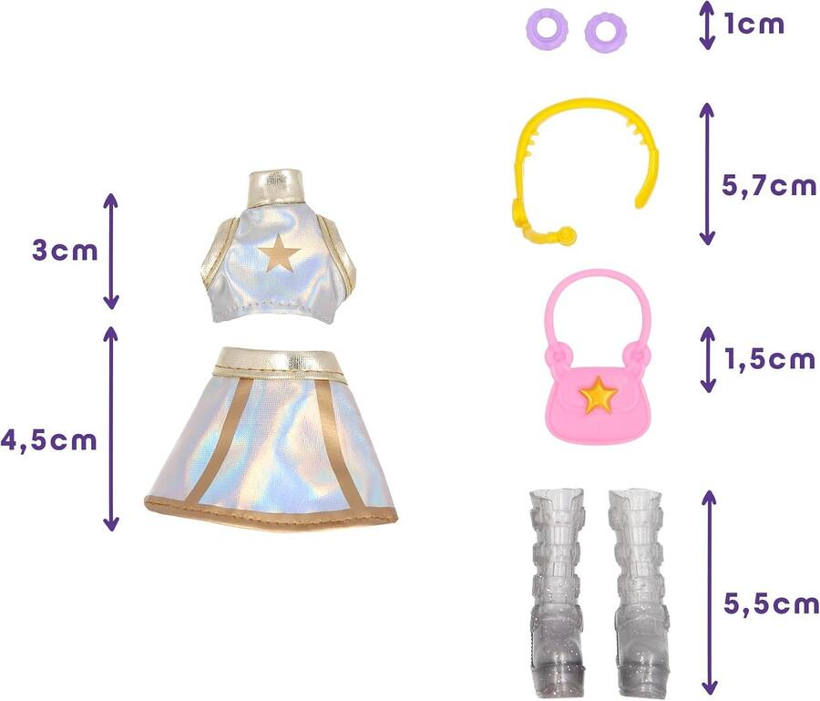 K-POP IDOL Bambola Yuni Bambole alla moda Stile K-Pop Moonlight, capelli rosa intrecciati. 3 accessori per creare outfit Età 3+
