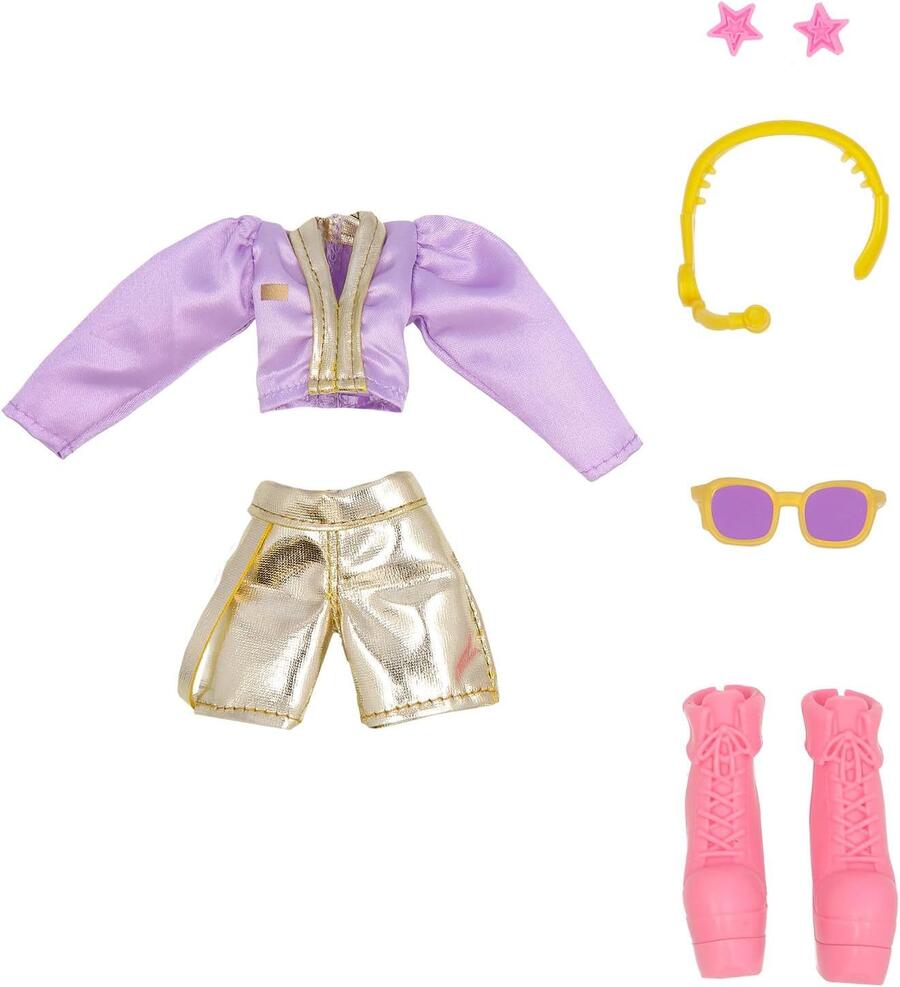 K-POP IDOL Bambola Nari Bambole alla moda Stile K-Pop Power Idol, capelli lavanda. 3 accessori per creare outfit Età 3+