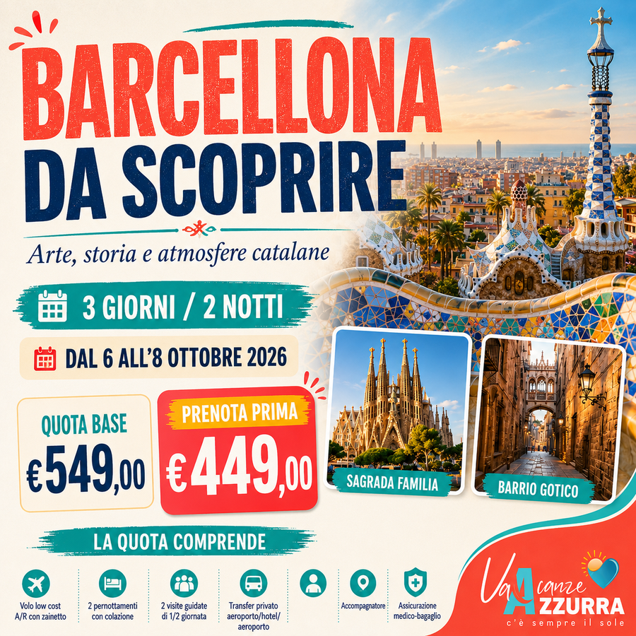 06 OTTOBRE | 3 GIORNI A BARCELLONA