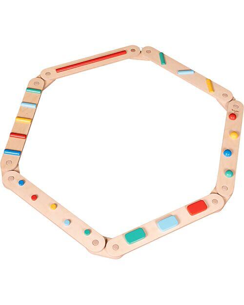 Percorso Sensoriale di Equilibrio Montessori – 14 Pezzi Modulari in Legno