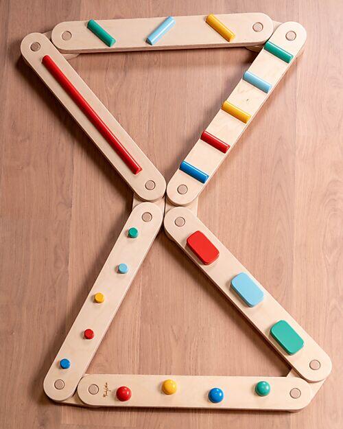 Percorso Sensoriale di Equilibrio Montessori – 14 Pezzi Modulari in Legno