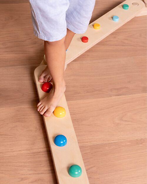 Percorso Sensoriale di Equilibrio Montessori – 14 Pezzi Modulari in Legno