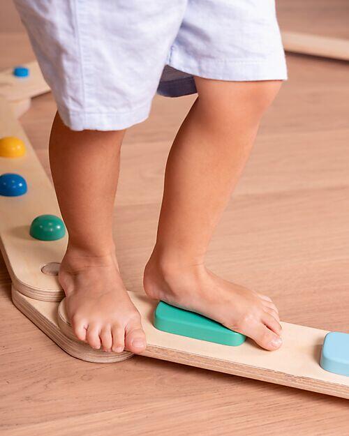 Percorso Sensoriale di Equilibrio Montessori – 14 Pezzi Modulari in Legno