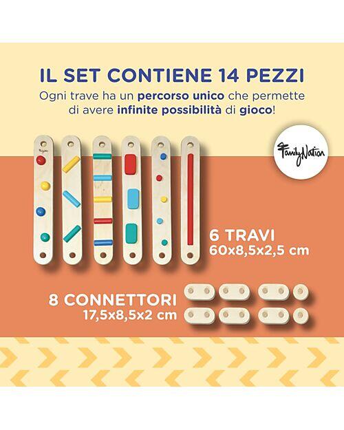 Percorso Sensoriale di Equilibrio Montessori – 14 Pezzi Modulari in Legno
