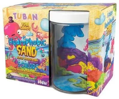 Tuban sabbia idrofoba - giocattolo educativo con acquario e 5 colori
