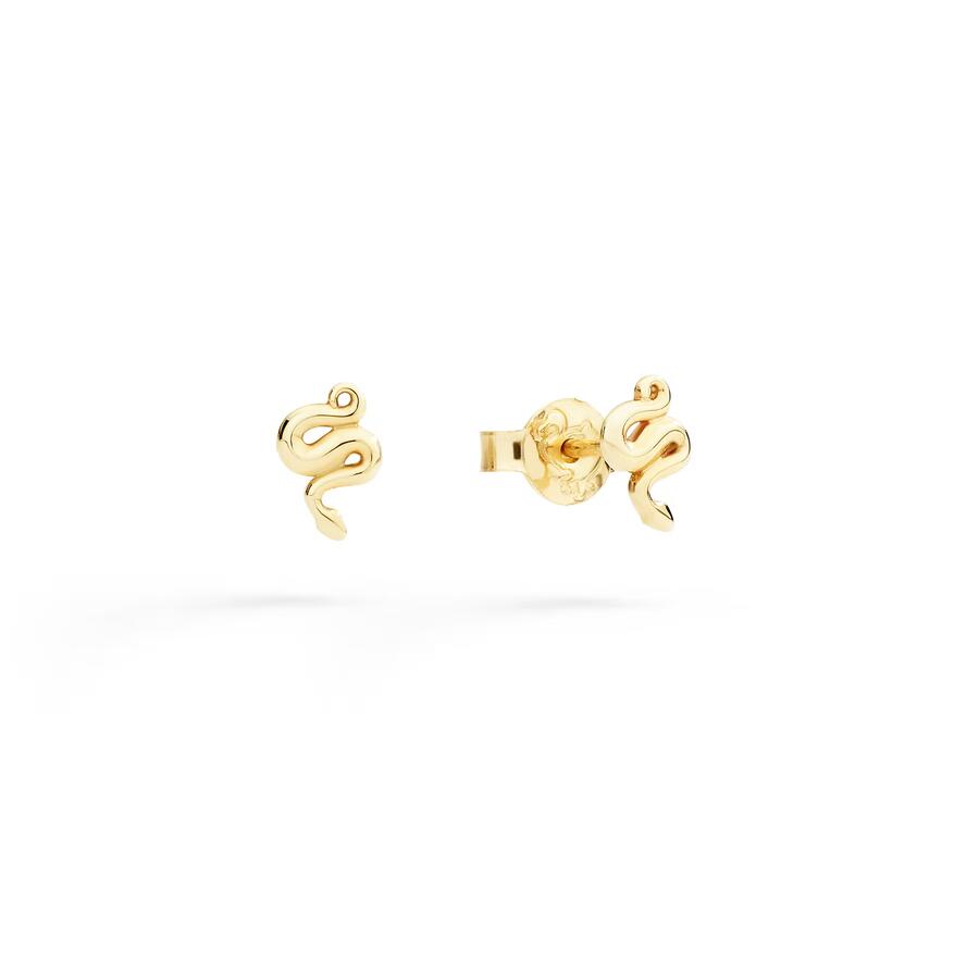 DoDo ORECCHINI MINI-STUD SERPENTE ORO GIALLO 