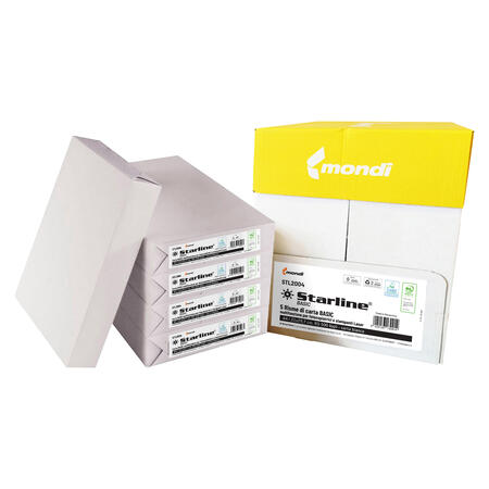 Carta bianca formato A4 per stampanti laser e ink jet 75 gr STARLINE - conf. 5 risme