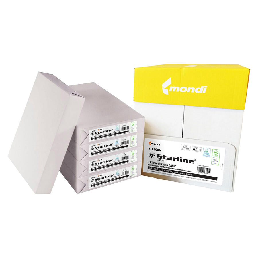 Carta bianca formato A4 per stampanti laser e ink jet 75 gr STARLINE - conf. 5 risme