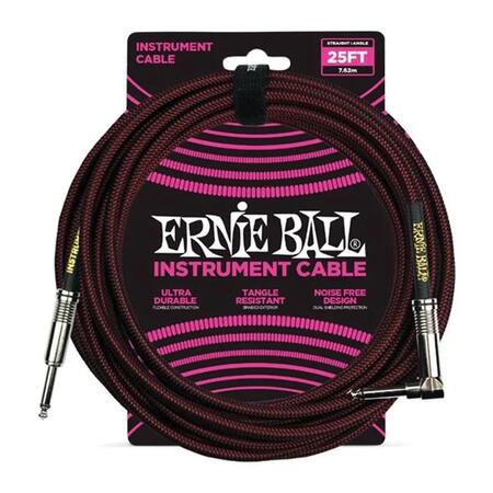 Ernie Ball Cavo per Strumenti Black/Red 7.62mt