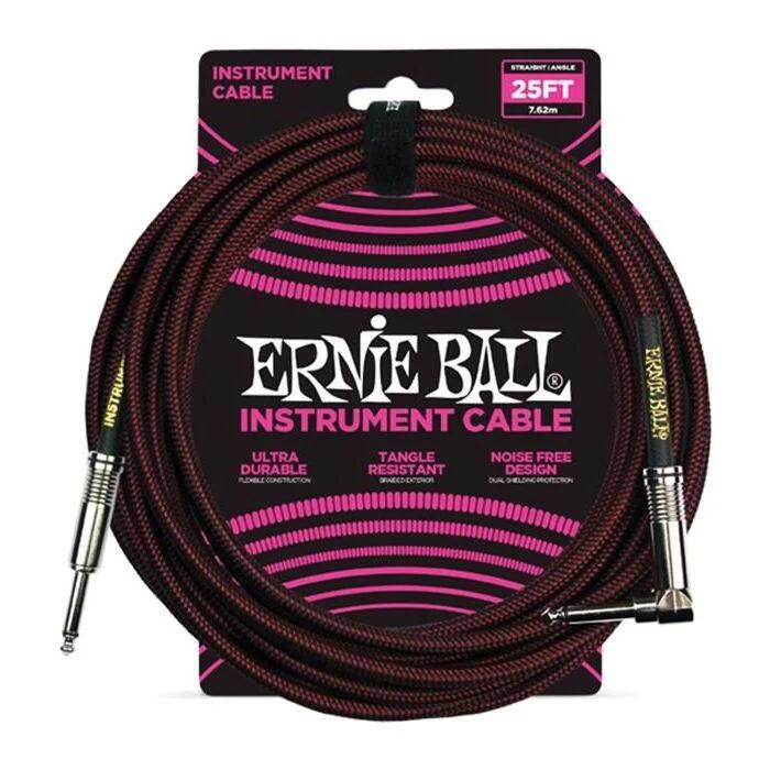 Ernie Ball Cavo per Strumenti Black/Red 7.62mt