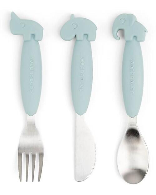Set Posate Antiscivolo in Acciaio – Forchetta, Cucchiaio e Coltello