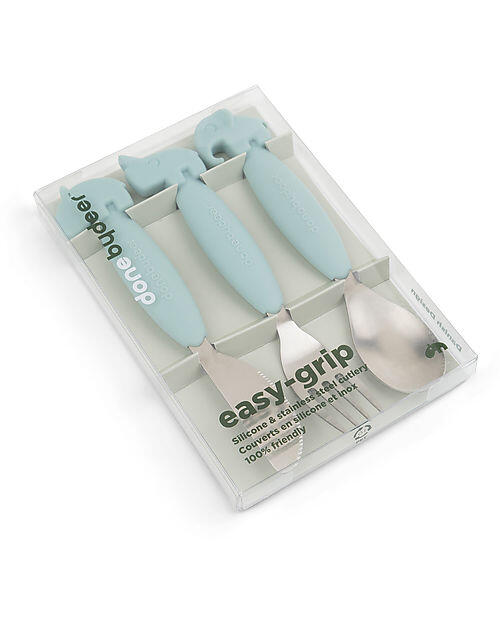 Set Posate Antiscivolo in Acciaio – Forchetta, Cucchiaio e Coltello