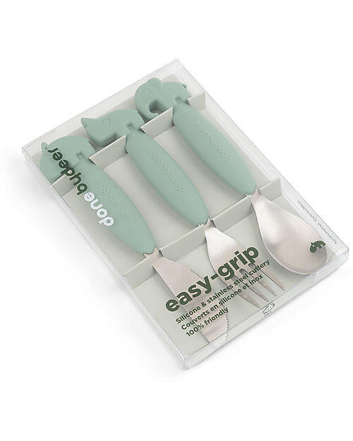 Set Posate Antiscivolo in Acciaio – Forchetta, Cucchiaio e Coltello