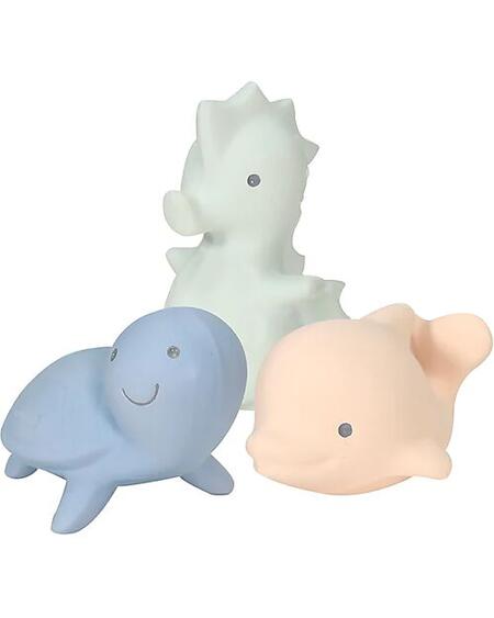 Set 3in1 Massaggiagengive, Sonagli e Giochi da Bagno – My First Ocean – Gomma Naturale 100%