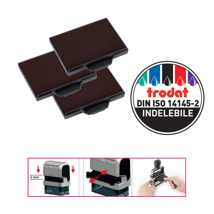 Tampone Ricambio per Timbro Autoinchiostrante TRODAT 6/58 - conf. 3 pz