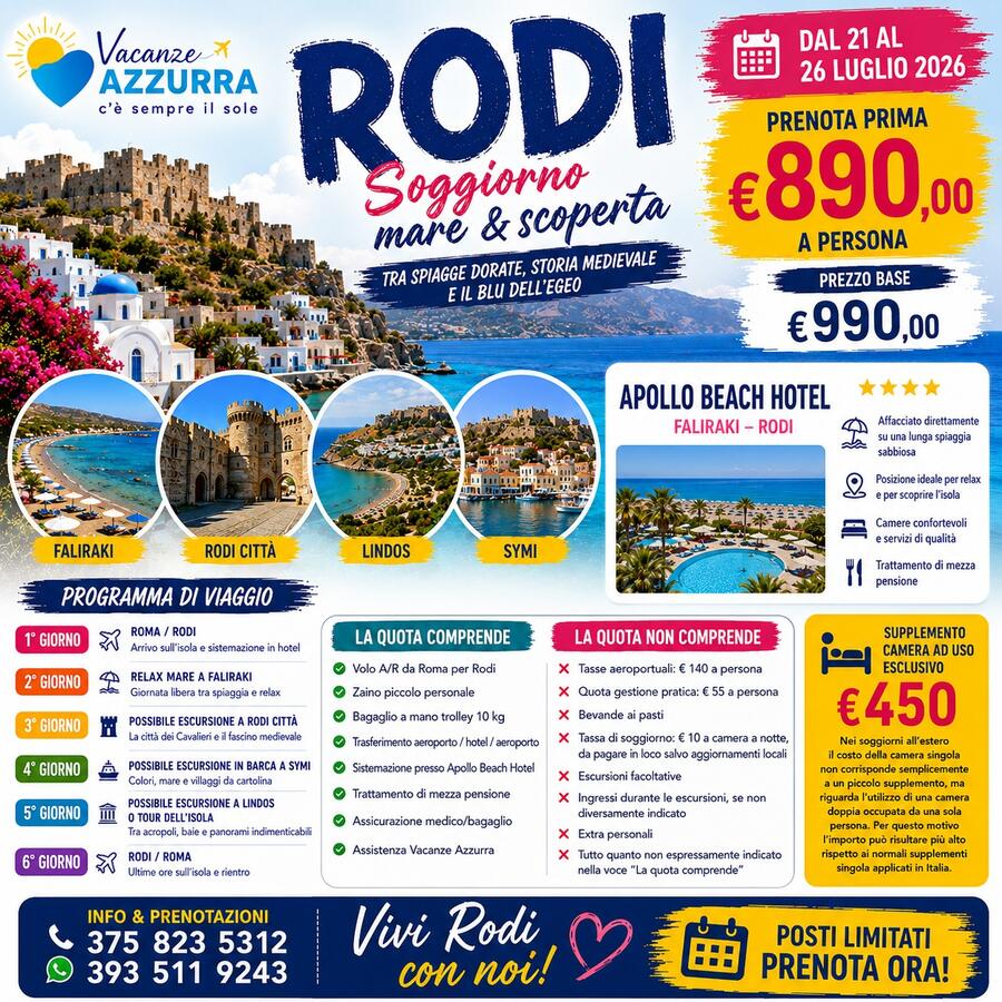 GRECIA: RODI - Soggiorno Mare & Scoperta