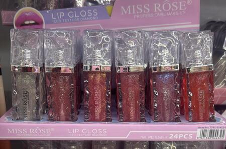 MISS ROSE LIP GLOSS ICED TEXTURE DIAMOND [Conf.da 24 pezzi ]
