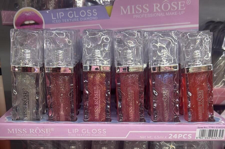 MISS ROSE LIP GLOSS ICED TEXTURE DIAMOND [Conf.da 24 pezzi ]