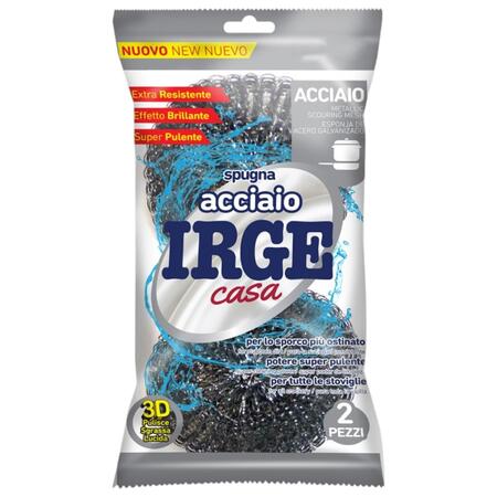 IRGE SPUGNA ACCIAIO 2 PEZZI (Confezione da 12 pezzi) 