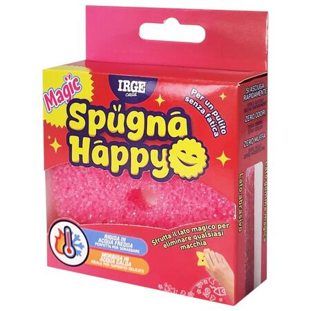 IRGE SPUGNA HAPPY MAGIC 10X10X3 CM (Confezione da 12 pezzi)