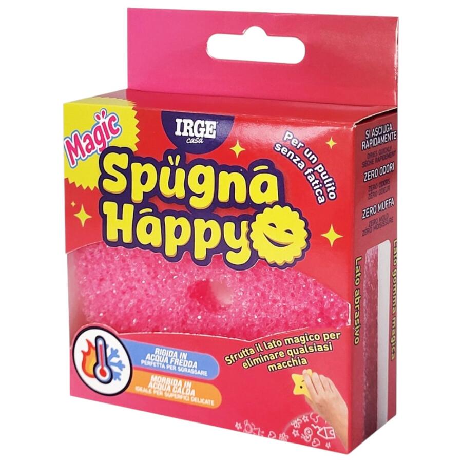 IRGE SPUGNA HAPPY MAGIC 10X10X3 CM (Confezione da 12 pezzi)