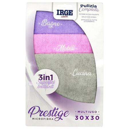 IRGE PANNO 3 PEZZI BAGNO,MOBILI E CUCINA 30X30 CM (Confezione da 12 pezzi) 