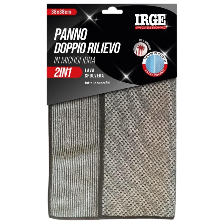 IRGE PANNO MICROFIBRA DOPPIO RILIEVO 38X38 CM (Confezione da 12 pezzi) 