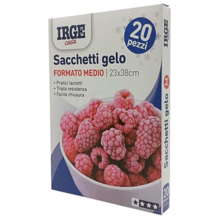 IRGE SACCHETTI GELO 23X38 CM 20 PEZZI (Confezione da 12 pezzi)
